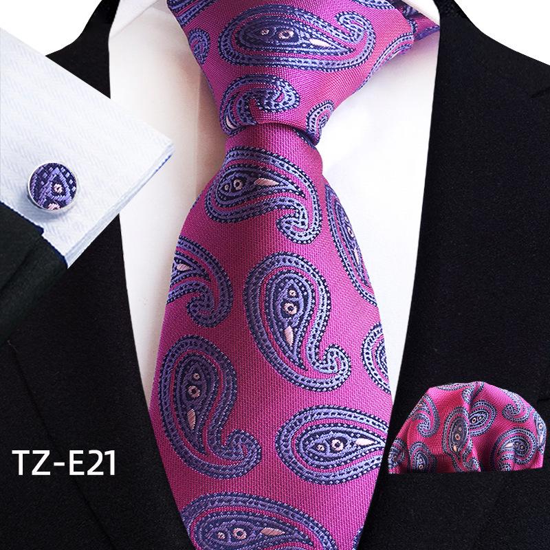 Paisley Tie, Pocket Square & Cufflinks Set – Men's Formal Wedding Accessories