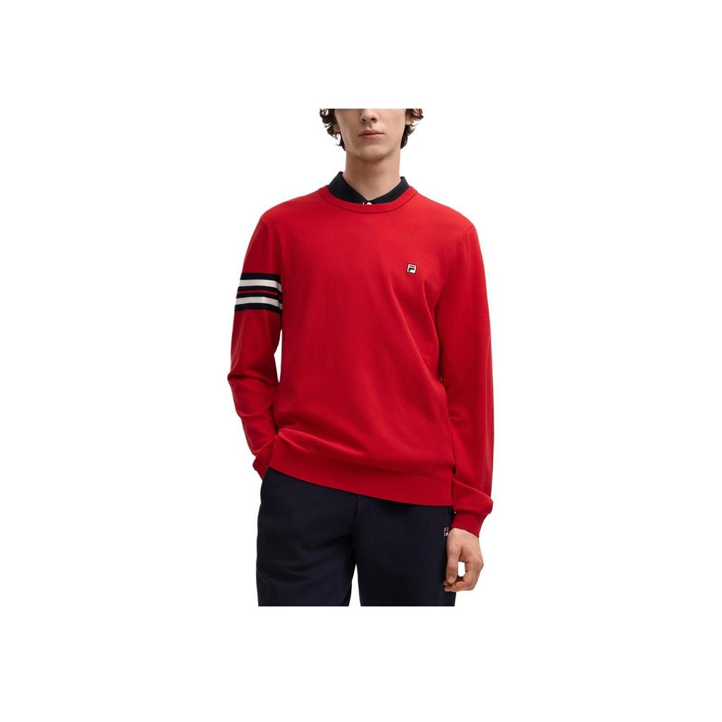 Fila Heritage Fashion Casual Crew Neck Pullover Sweater Men Sweater F11M548408F-RD
