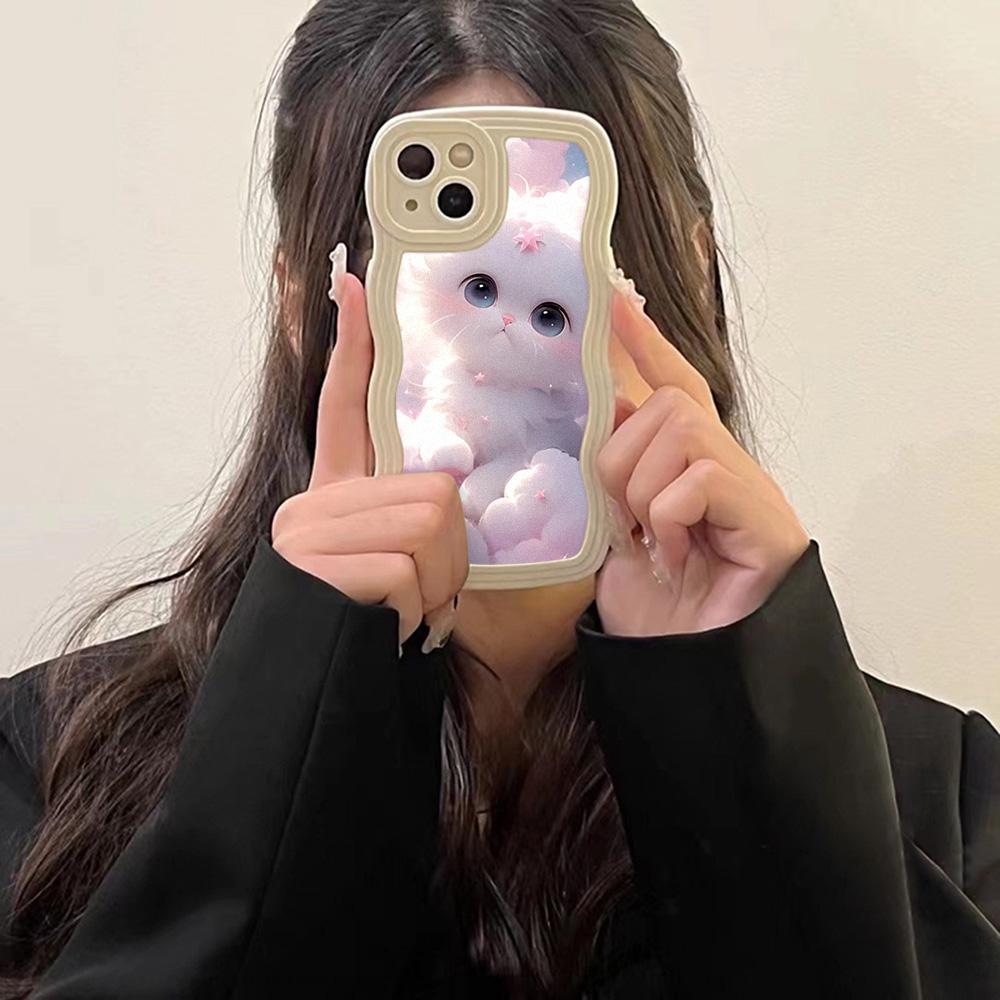 Mobile Phone Cases for iPhone 11 13 XR 15 Pro Max 12 14 Pro Max Case iPhone 16 7 Plus 8 Plus XS Max Big Wave Solid Color Cartoon Anti-drop Waterproof
