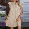 Women's Casual V-Neck Ruffled Short-Sleeve Dress