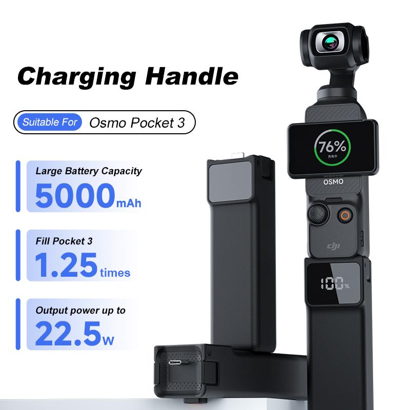 For DJI Osmo Pocket 3 5000mAh Battery Handheld Power Bank Hand Grip for Osmo Pocket 3 Accessorie