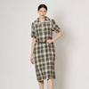 Bcbg Linen Check Belted Dress B4m4o635