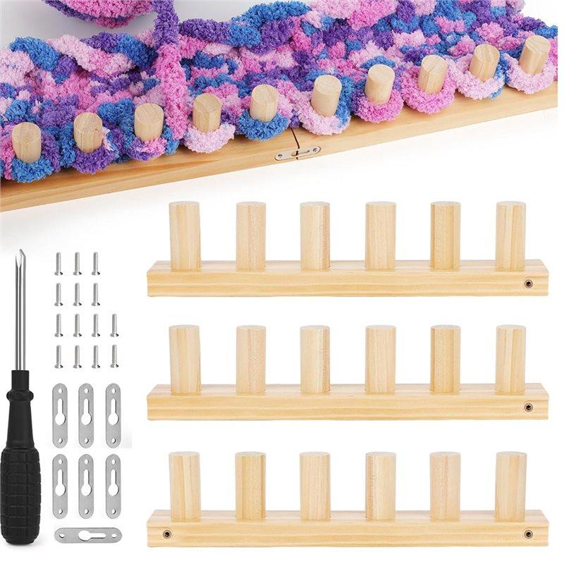 Wooden Loom Kit For Blankets- Extra Jumbo Chunky Yarn Crochet Knitting Tool, 39 Inch DIY Handmade Yarn Crafting Set