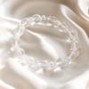 Natuurlijke Heldere Kwarts Stretch Armband met 8 mm Ronde Kralen en 2 × 4 mm Geslepen Heldere Kwarts Tussenkralen