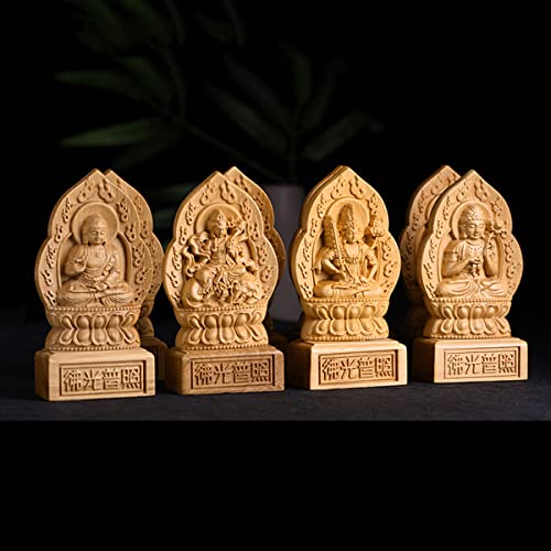 Natural Cliff Oak Wood Carving of the Bodhisattva Seishi. Perfect for Buddhist Altars, This Statue Is the Principal Deity of the Zodiac and Is a Perfe
