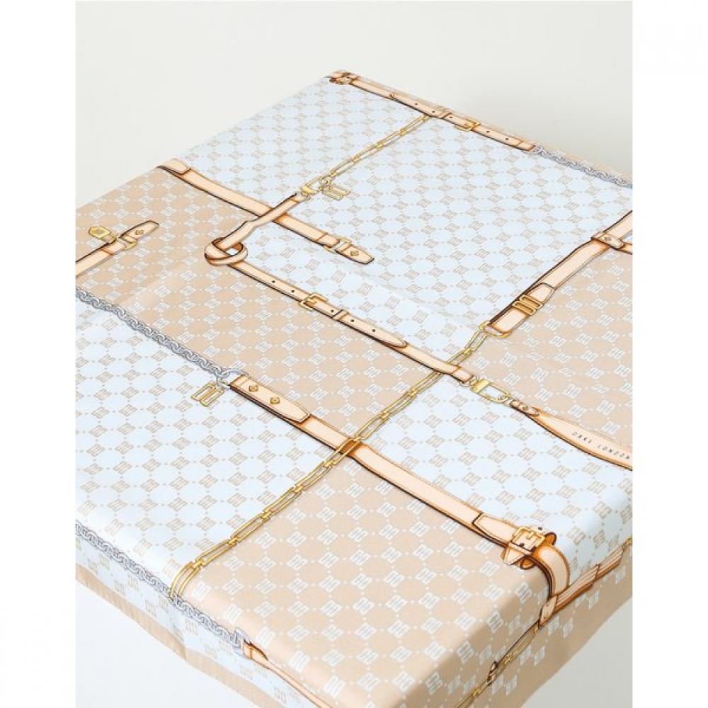 Daks Beige Dd Pattern Square Silk Scarf Dcsc3e241