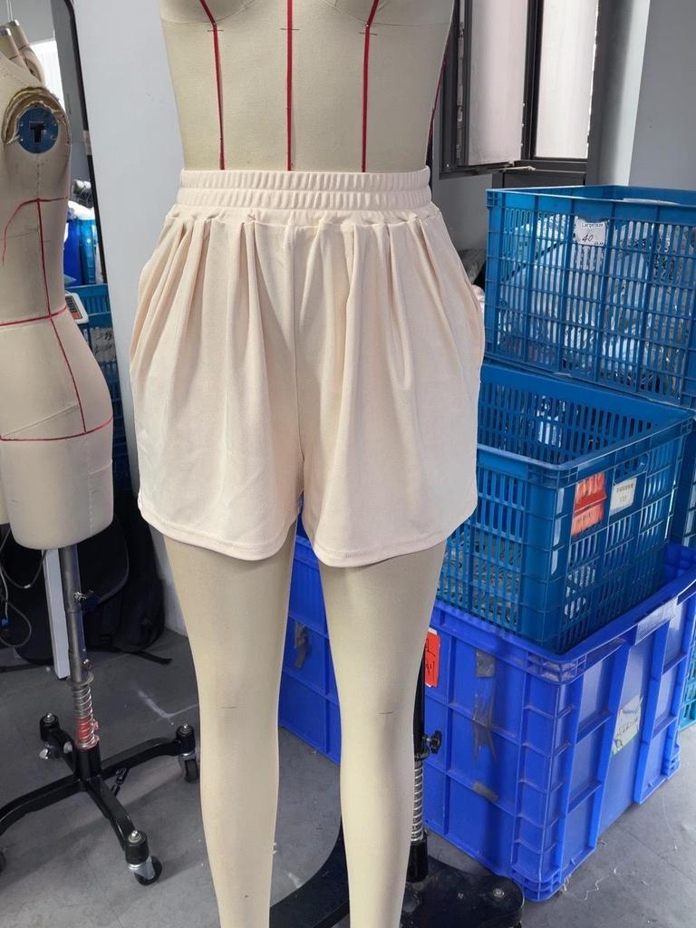 2026 European & American Summer Wide Casual Solid Color Fashion Shorts with Pockets