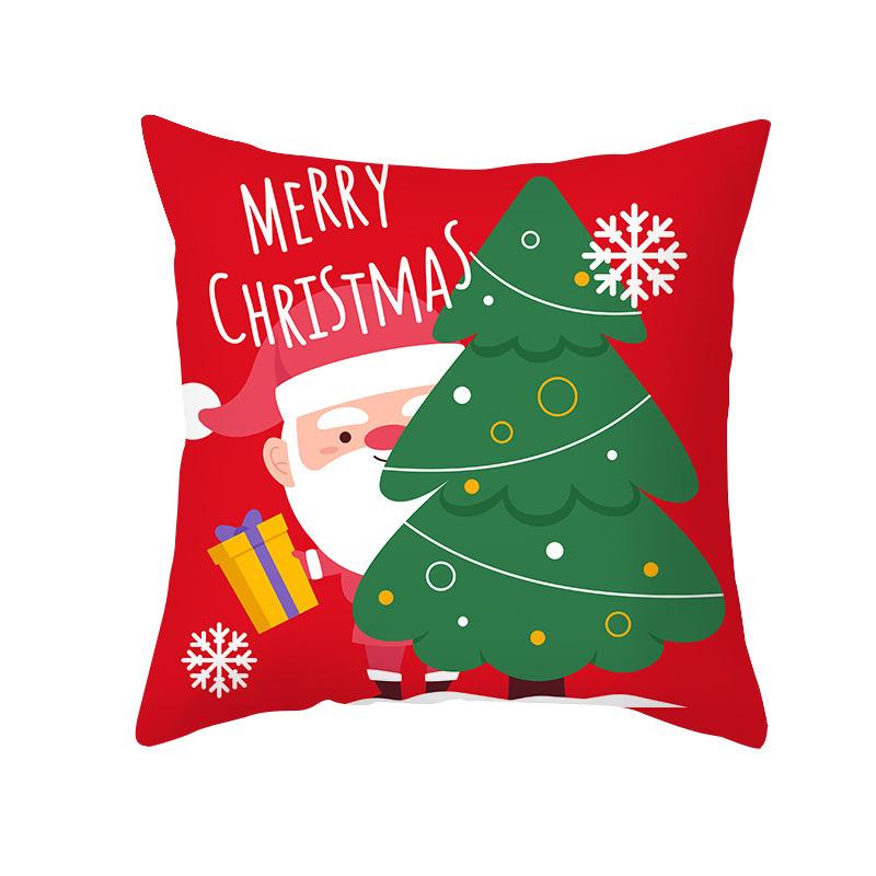 Cartoon Christmas Pillowcase Printing Cross-border Pillowcase Living Room Sofa Home Cushion Cover Wholesale