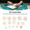 200pcs Unfinished Wood Star Cutouts 10/12/15/20mm DIY Crafts Blank Wooden Pieces Stars Ornaments for Wedding Party