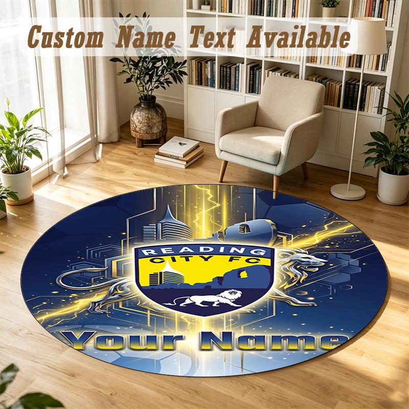 Round Rug Custom NameReading FC Pattern Non Slip Carpet Home Floor Decor