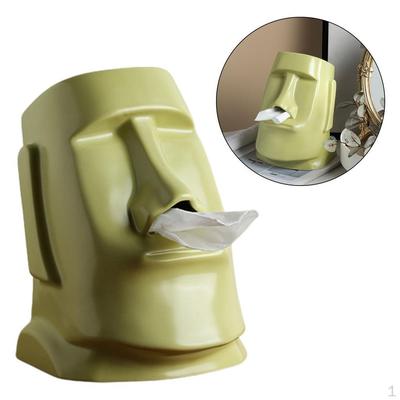 Creative Moai Tissue Holder Box – Decorative Cover Dispenser Facial Paper Easter Island Sculpture