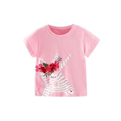 Jumping Meters Arrival Unicorn Print Hot Selling Summer Girls Tshirts Baby Clothes Children's Tees Tops
