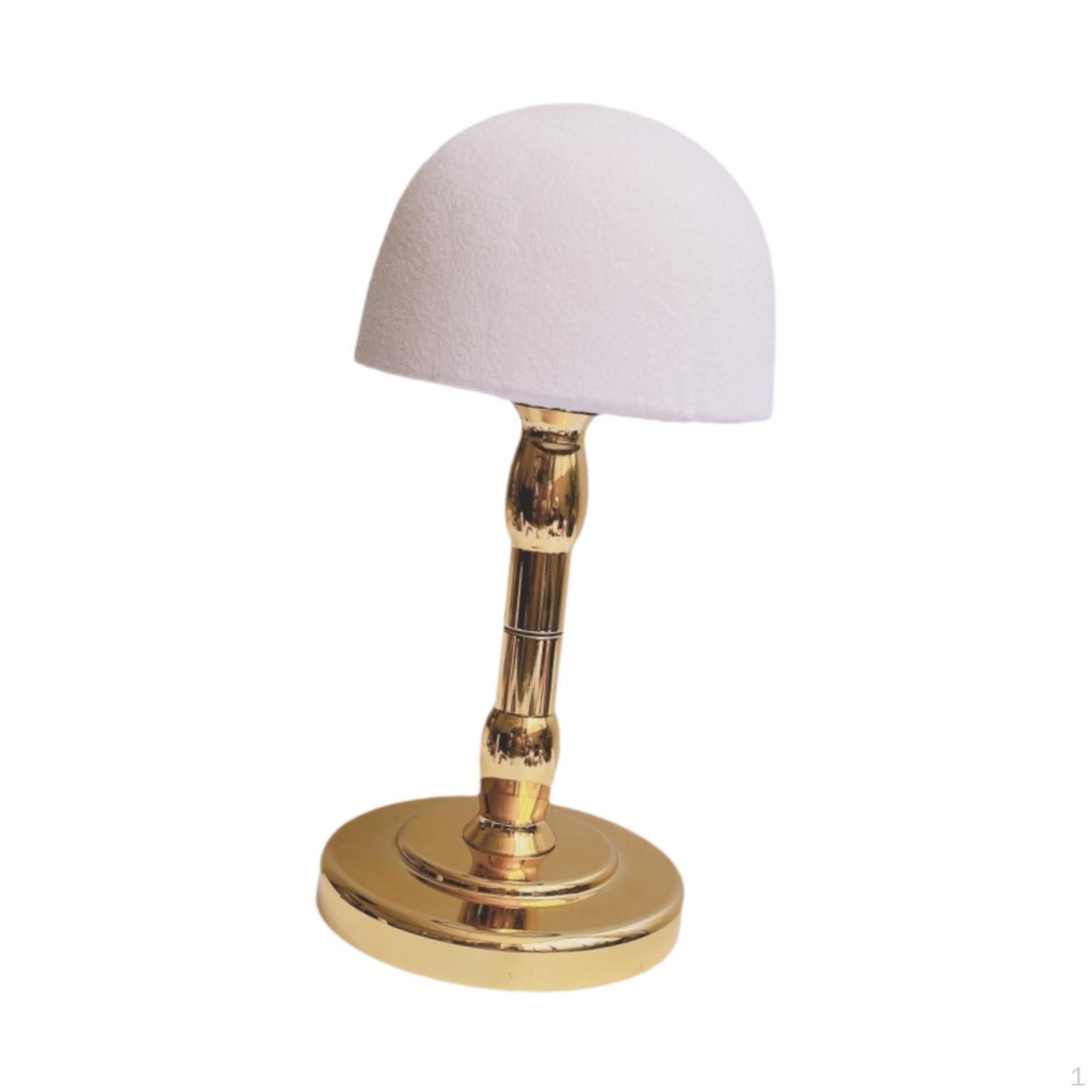 

Elegant Hat And Wig Display Stand for Home Shop Use beige and gold