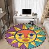 1pc Sun Mandala Carpet, Round Non Slip Durable Large Size Office Carpet, Suitable for Office