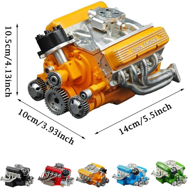 Cison V8 Engine Kit Gas,Ohv V8 Small Block Engine Model Kits 4-Stroke 44cc Water-Cooled 1/6,Mini Build Your Own Stem Cison Running Engine Kits