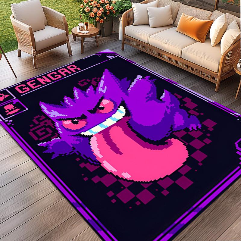 Gengar Print Rug, Washable Floor Carpet, For Entryway Dorm Laundry Room Office Study, Home Decor Birthday Christmas Gift
