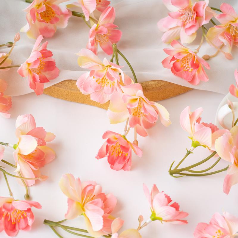 10Pcs Artificial Flowers Silk Jasmine Scrapbooking Wedding Outdoor YardGarden Home Room Decor Festival Wreath Bridal Accessories