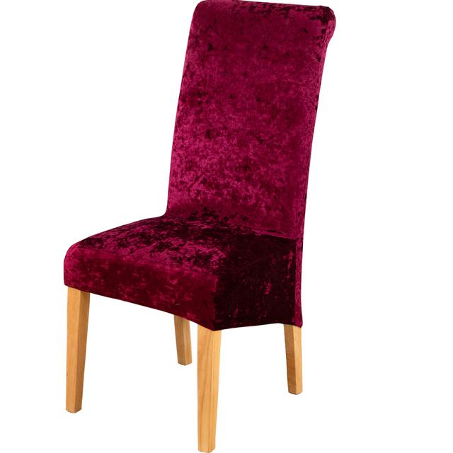 Potah na židli s vysokým opěradlem, velikost XL, zlatý lesklý samet, strečový, ochranné potahy na židli, jídelna, svatební hostina, spandexová látka, pouzdro pro domácí dekoraci