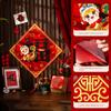Flocking Fabric Snake Year Window Sticker Cartoon Fu Character Door Sticker  Lunar New Year
