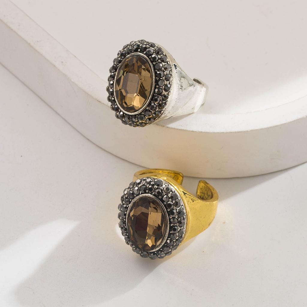 18K Gold Plated Copper Devil's Eye Open Ring Micro Pave Zircon Fashionable Elegant Hand Jewelry