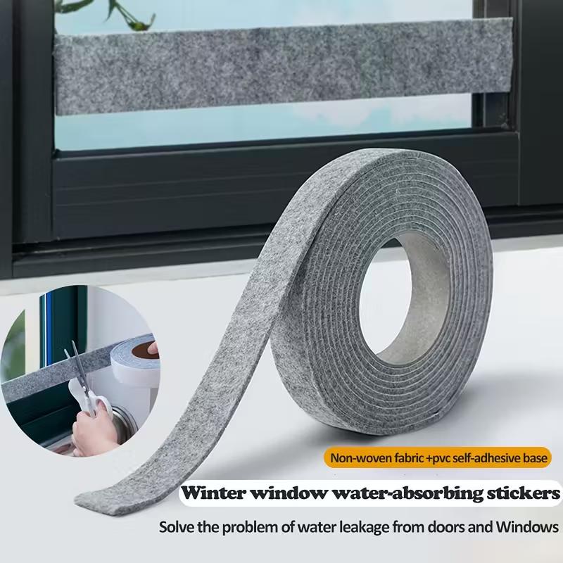 1PC 2/4m Self-Adhesive Felt Window & Door Stickers - Anti-Condensation Tape, -Felt Pads, Easy Install/Remove