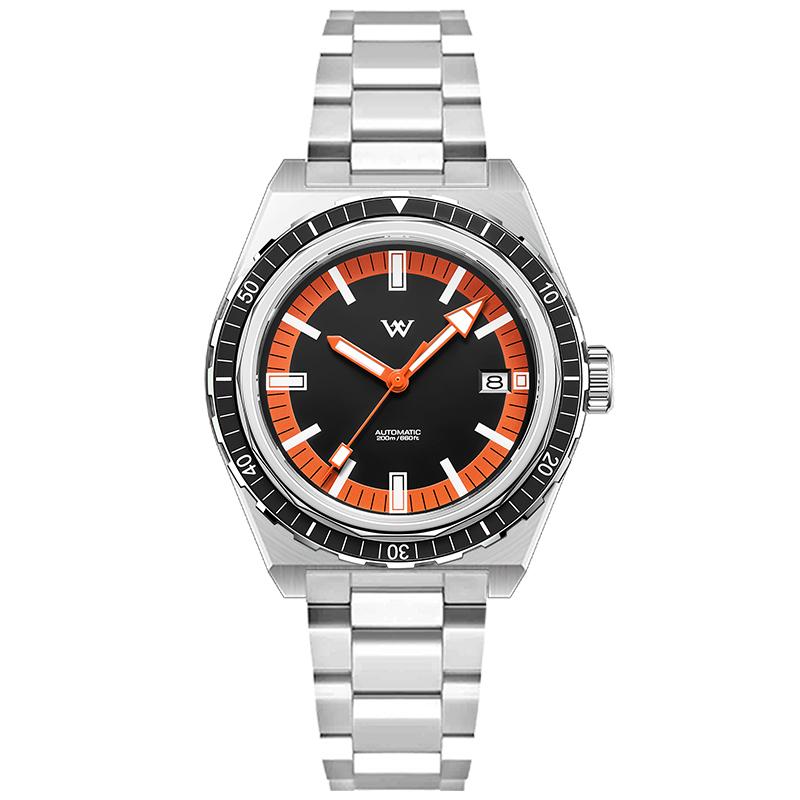 WM Watch Automatic Mechanical Watches NH35 Anti-reflective 200 Water Resistant Glass Bezel Sapphire Welly Merck Watch WM194