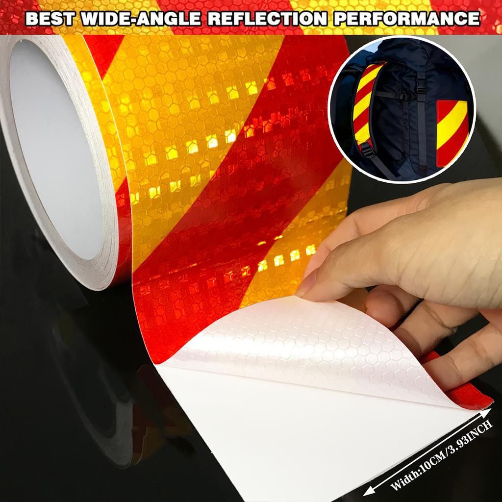 Reflective Twill Lattice Tape Waterproof Self-Adhesive Safety Warning Sticker Conspicuity Mark for Truck Vehicle Warning