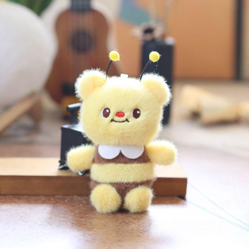 Bee Doll Pendant Key Chain Stylish Backpack Purse Doll Pendant Plush Girl Gift Pendant Car Interior Cute Insect Keychain