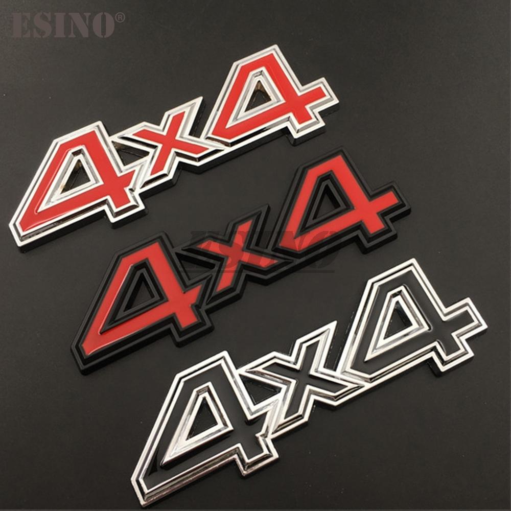 3D 4 x 4 4WD 4 Wheel Drive Offroad Car Metal Alloy Trunk Adhesive Badge Body Tailgate Displaceme Emblem