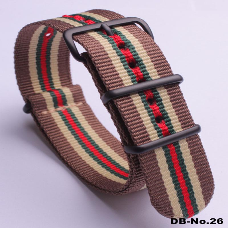 Black Nylon & Canvas Watch Strap with Vacuum-Plated Buckle