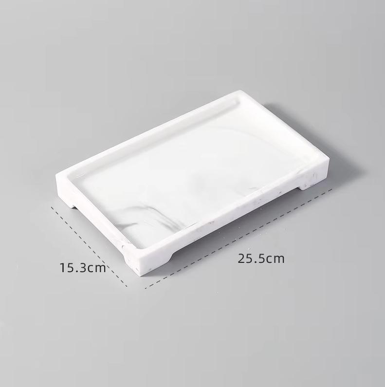 

Resin Tray Creative Black White Marbling Rectangular Round Storage Plate Bedroom Jewelry Bathroom Toiletries Storage Tray