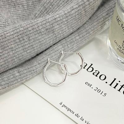 Earrings High-end Niche Design Plain Circle Earrings Irregular Circle