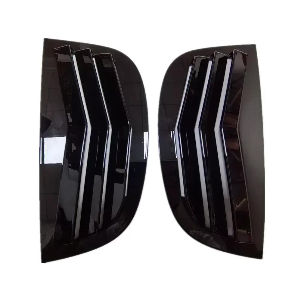 For Peugeot 208 2018      2024 Car Rear Window Louver Shutter Cover Exterior Side Vent Trim Sticker Scoop Gloss Black