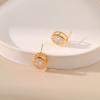 Fashion Business Chic Oval Hollow Zircon Versatile Women Stud Earrings