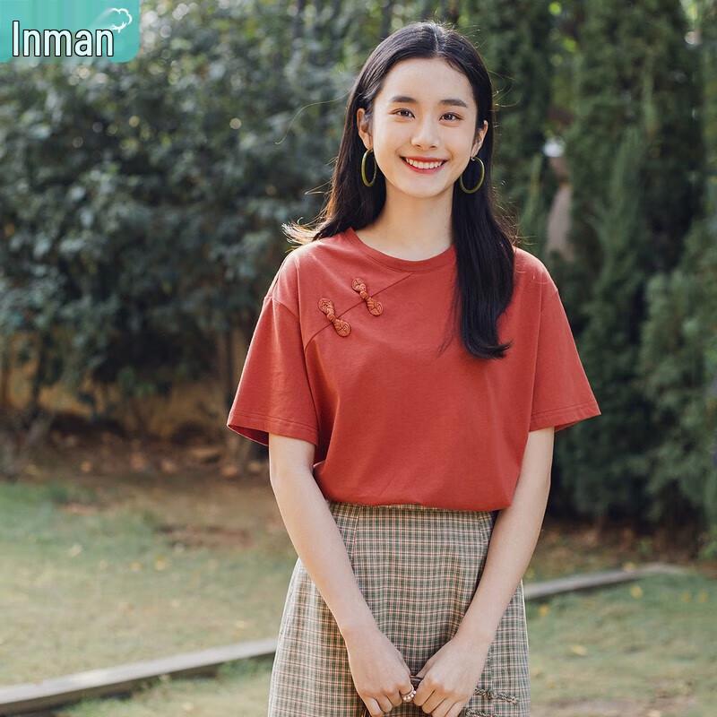 

INMAN Vintage Chinese Style Cotton Short Sleeve T-Shirt S