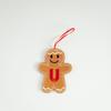 Blush Gingerbread Man Christmas Tree Ornaments - Hanging Party Scene Decorations with Holiday Letter Pendant