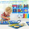 Montessori Busy Board Educational Learning Sensory Busy Book Toddler's Basic Motor Skills Activities Toy for Airplane Car Travel