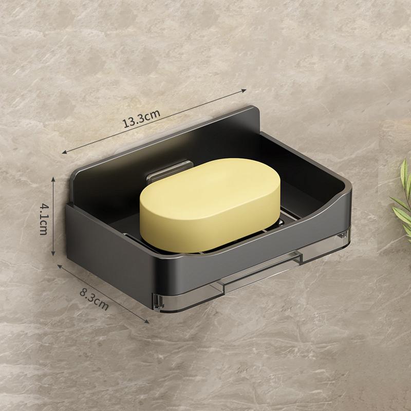 

Держатель для мыла в ванной комнате, настенный держатель для мыла, органайзер, мыльница с двойным сливом, аксессуары для ванной комнаты чёрный