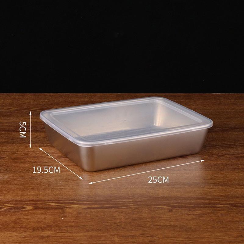 Stainless Steel Refrigerator Meat Storage Box Food Storage Containers With Lid Refrigerator Organizer Container Kitchen Storage