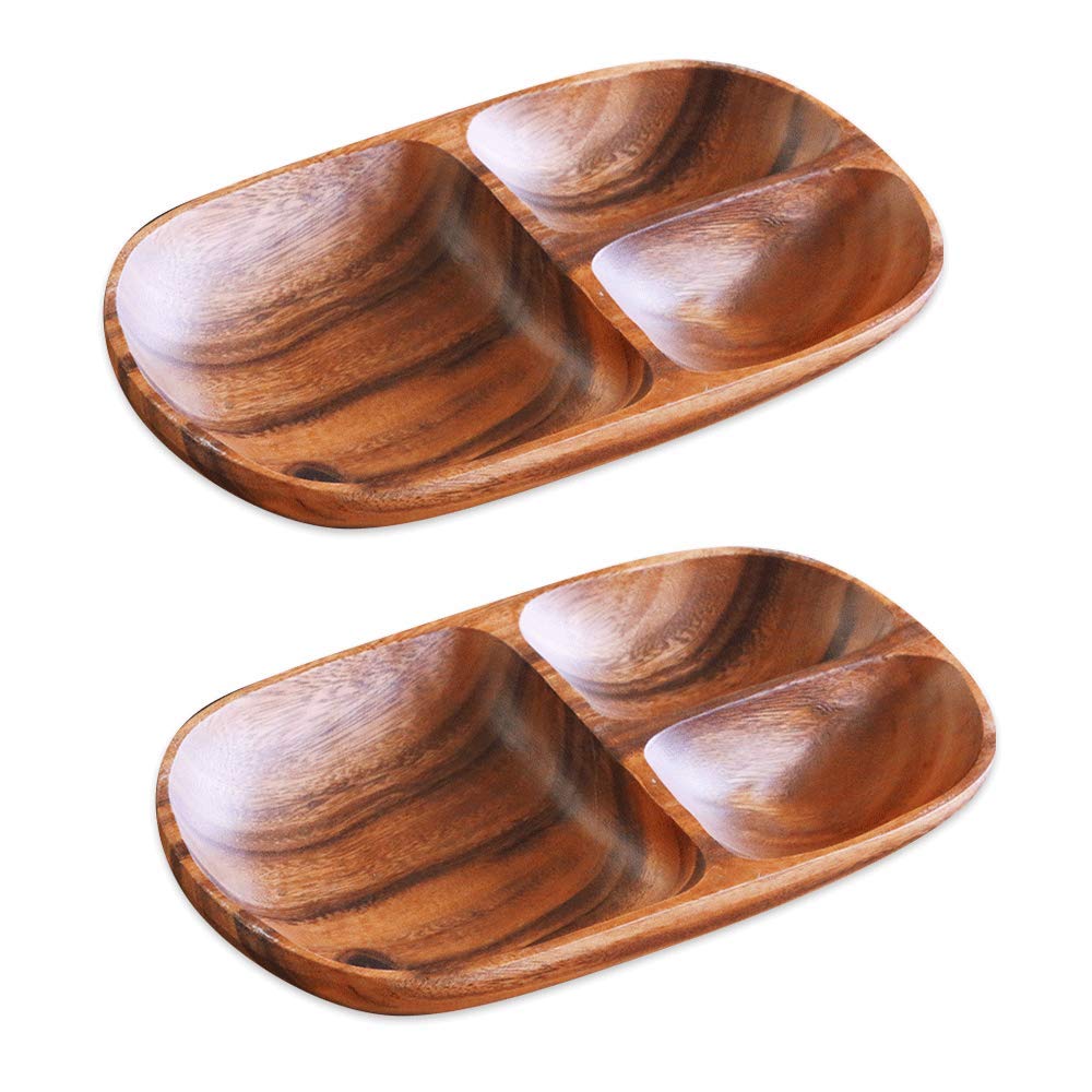 

Acacia Tableware One Plate of Dish Divider Wooden Tableware Stylish Plate Acacia Wooden Tableware Wooden Plate Scandinavian Cafe Natural Rectangle