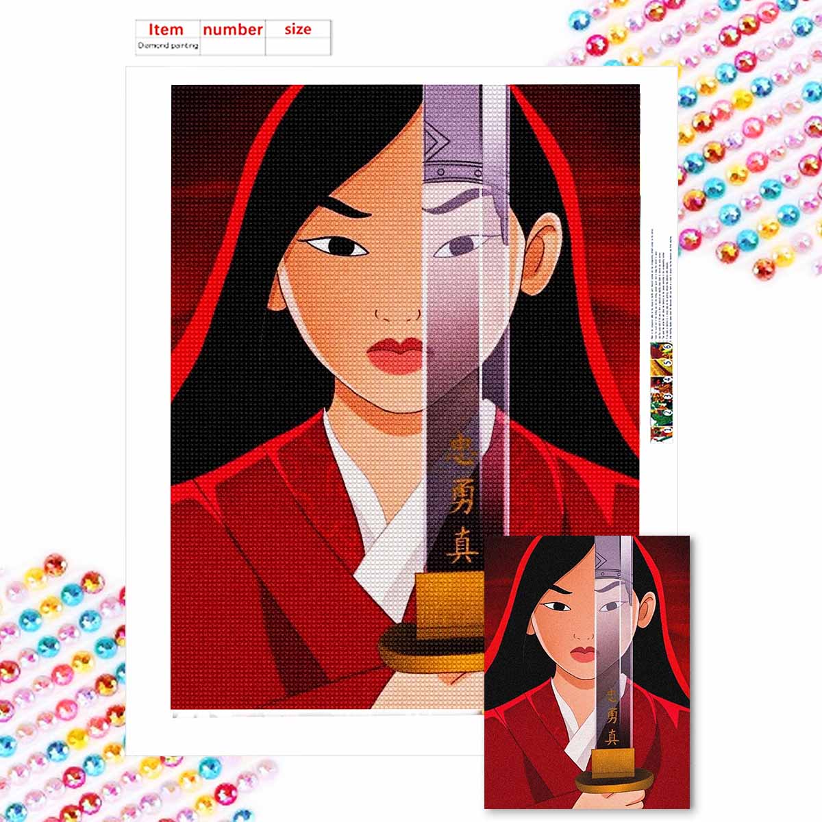 

DIY Diamond Painting A Stern Female Warrior Cross Stitch Kit Mosaic Art Diamond Painting Full Circle Diamond Home Decoration Round 20x30cm