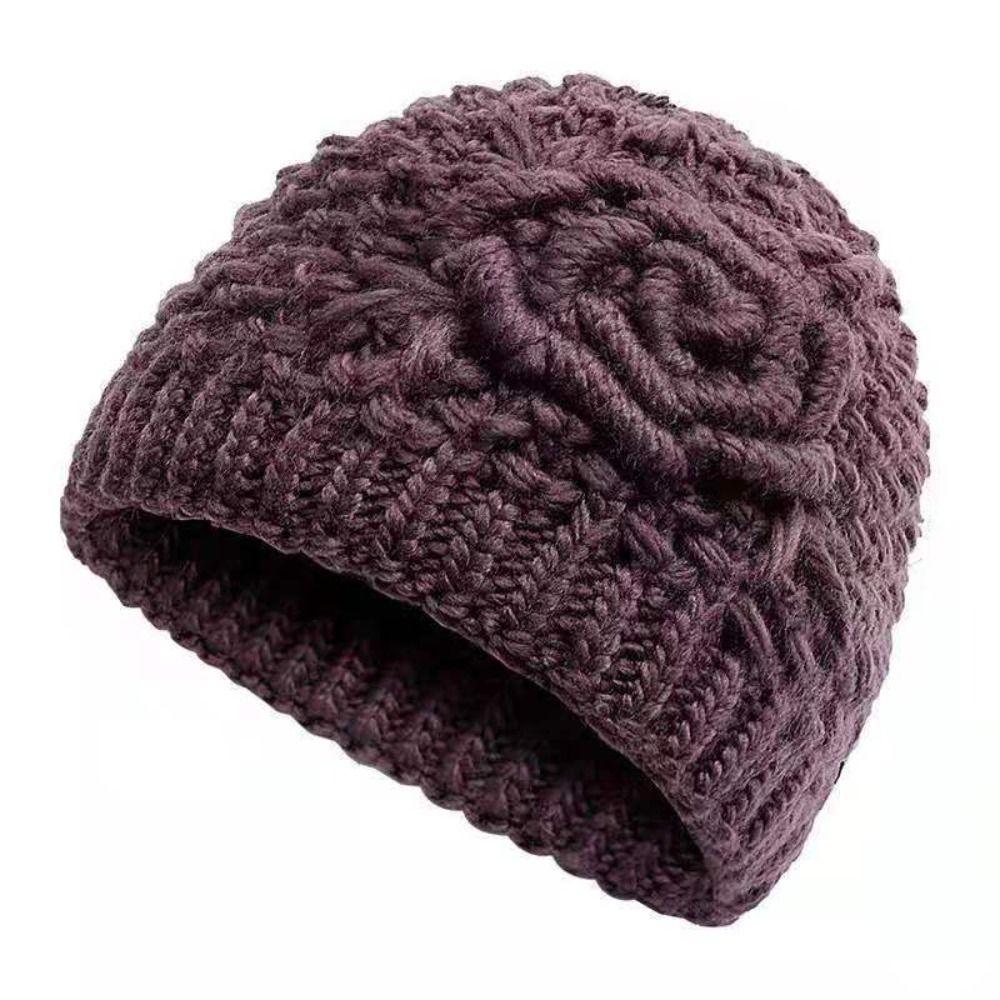 Windproof Beanie Cap Thickned Pullover Hats Fashion Knitted Hat for Women