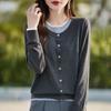 Women's Cashmere Cardigan Qinghe Cashmere 50% Wool 50% Silk Women's Autumn and Winter Cashmere Cardigan Soft and Warm