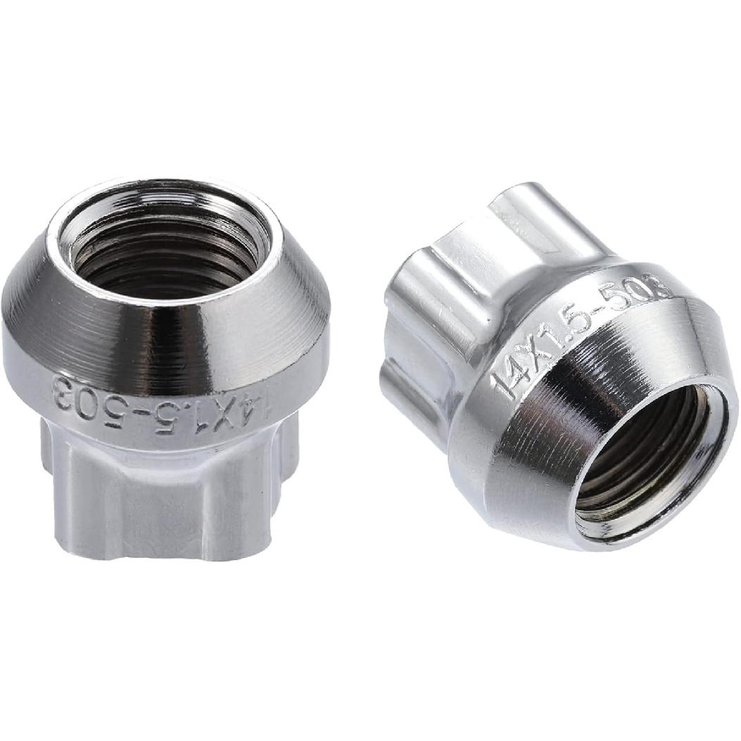 

ACROPIX M14x1.5 Car Wheel Lock Lug Nuts Set Anti Theft Lug Nut Screw Fit for Tesla Model 3 - Pack of 5 Silver Tone