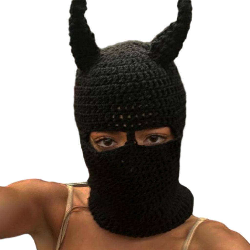 Girls Knit Beanie Hat Easter Photo Prop Cute Devil Horn Hat Costume Y2K Easter Horn Decorations Winter Knitted Hats