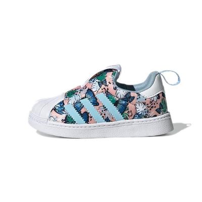 Originals SUPERSTAR 360 Rutschfest Abriebfest Niedrig geschnitten Baby- und Kleinkindschuhe Blau Rosa H05614