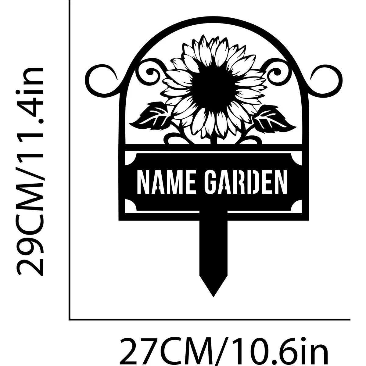 

Custom Metal Sunflower Garden Stake Personalized Yard Sign Outdoor Decor Housewarming Gift