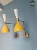 Wall Sconce Brass Italian Diabolo Yellow & White Mid-Century Modern Lights (Adjustable and Customizable)