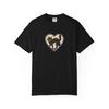 Black Cat Heart T-shirt | Retro Halloween Cat Graphic