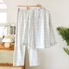 Autumn/Winter Pajama Set Women's Long Sleeve Trousers 100% Cotton Flower Print 2 Piece Set Women's Pajamas Soft Homewear